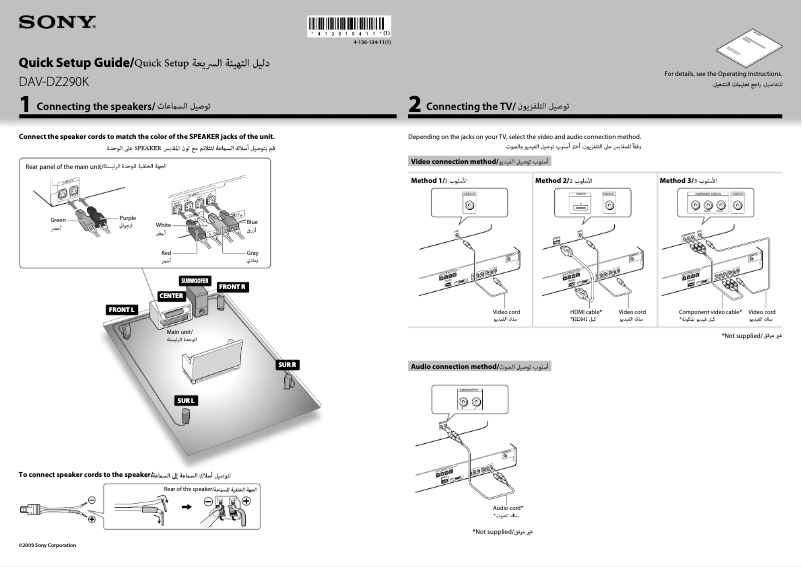 Page n°1 - Guide d'installation Sony DAV-DZ290K