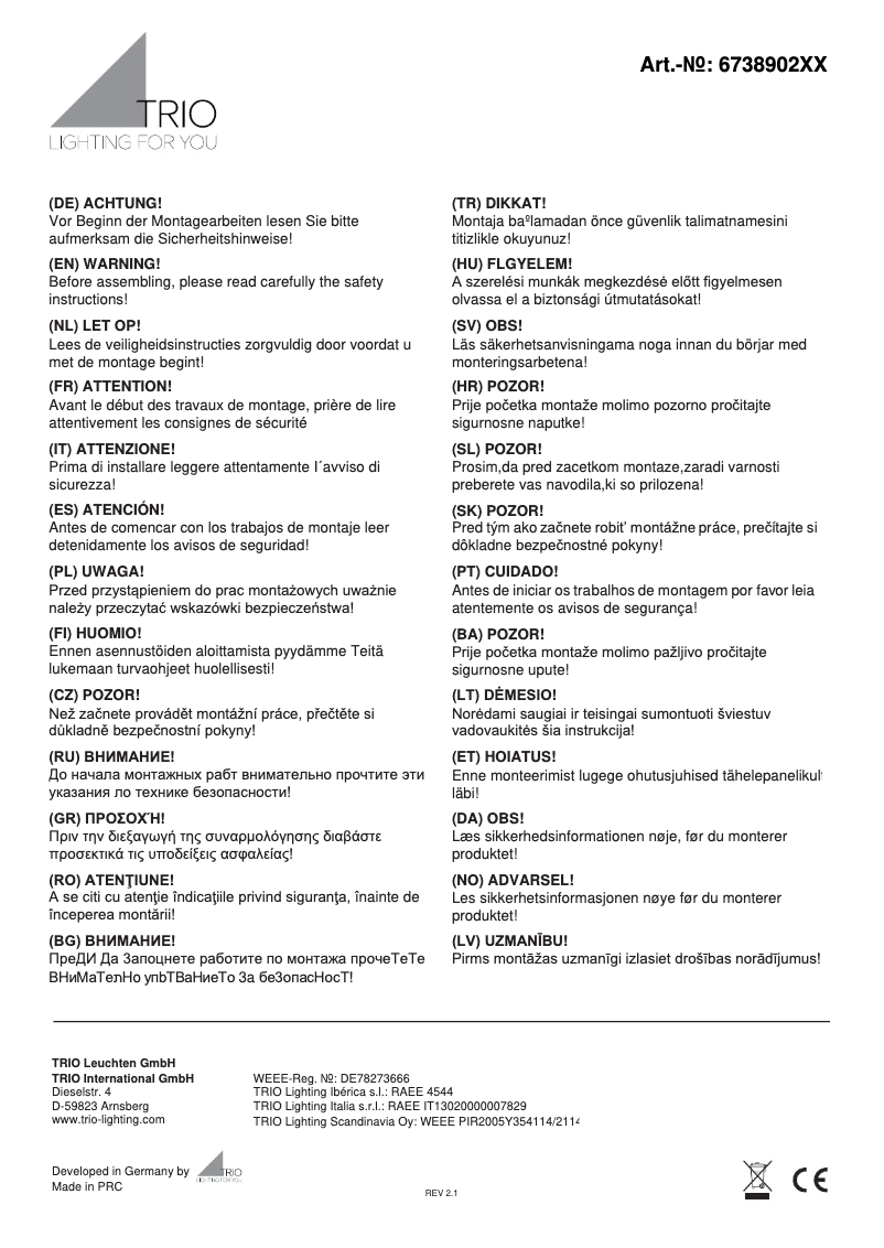 Image de la première page du manuel de l'appareil Granada 673890232