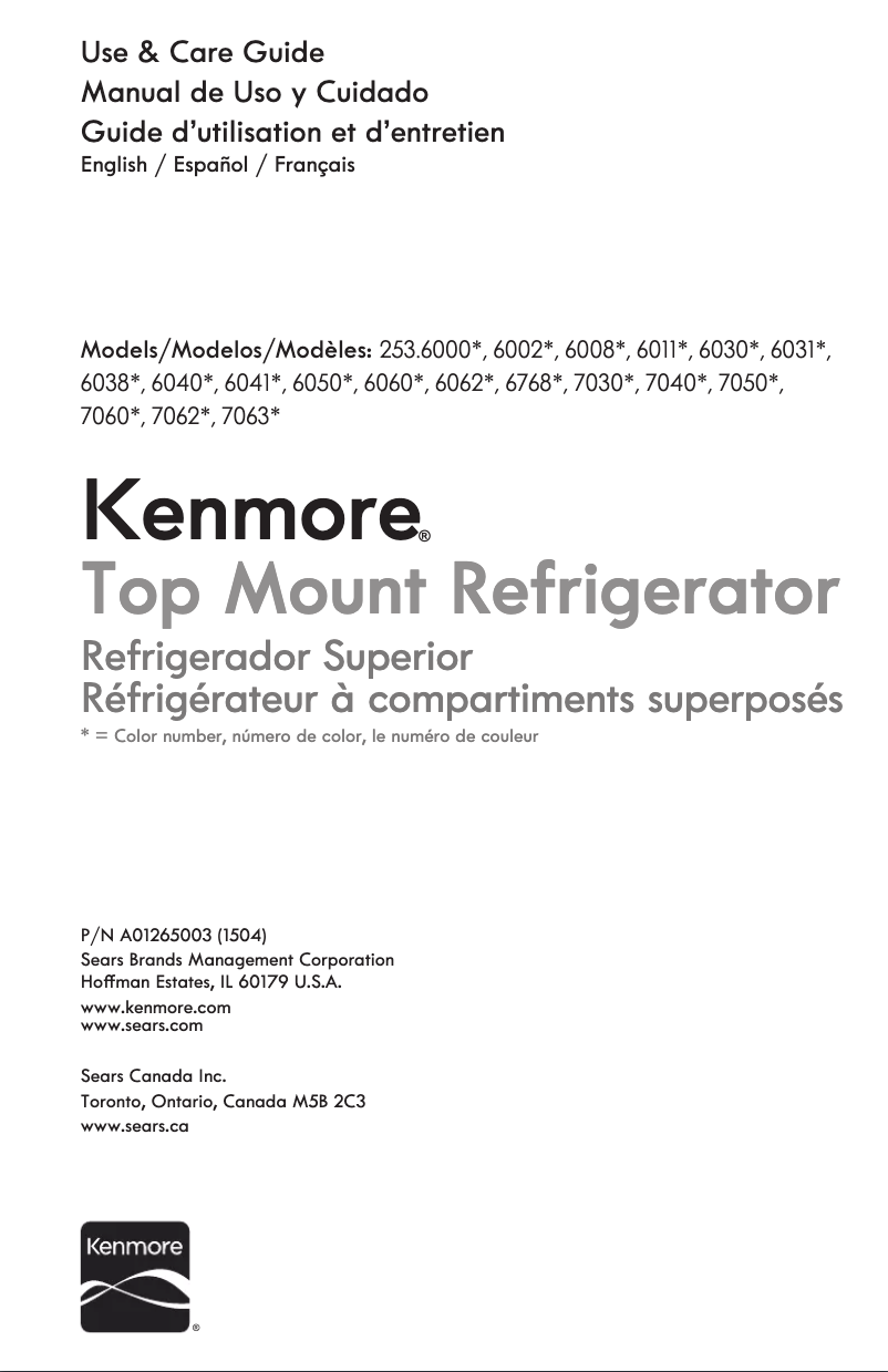 Page n°1 - Manuel utilisateur Kenmore 253.60082