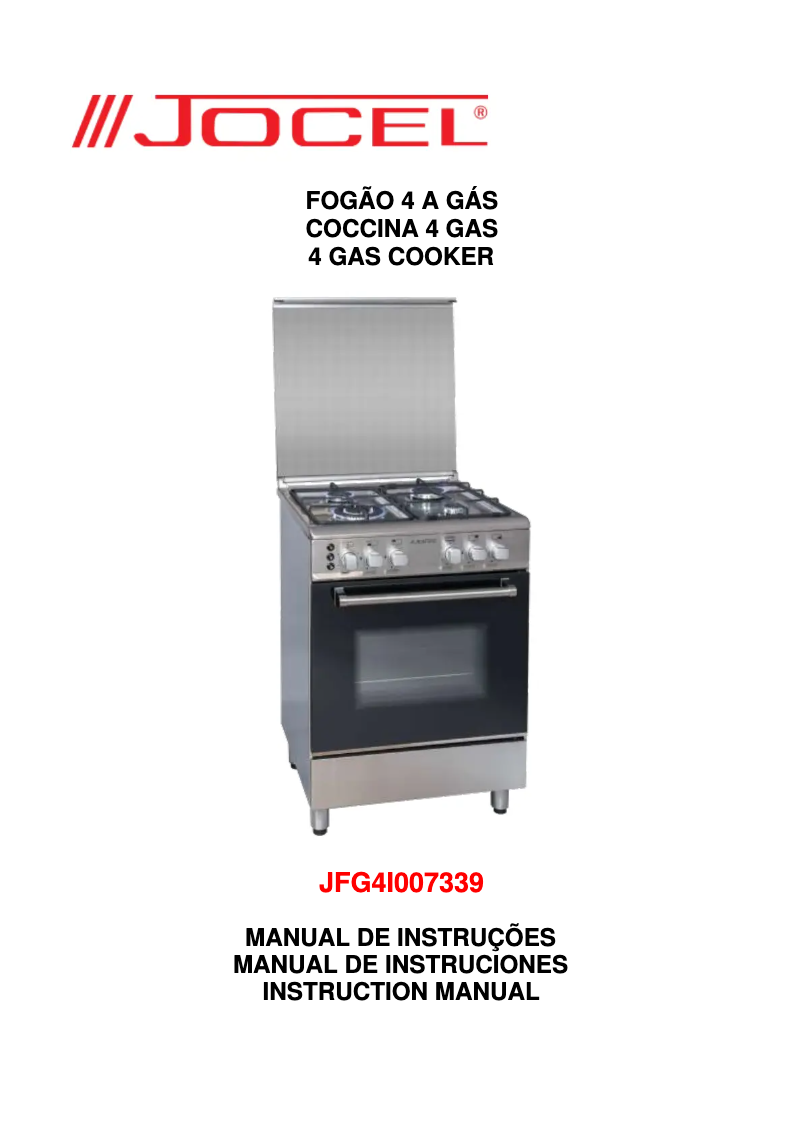 Page 1 de la notice Manuel utilisateur Jocel JFG4I007339
