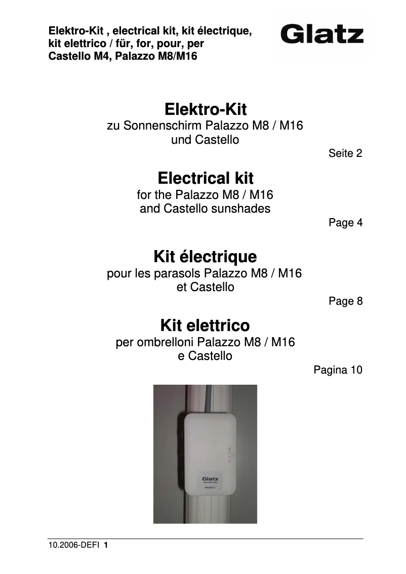 Página 1 del manual Manual de usuario Glatz M16