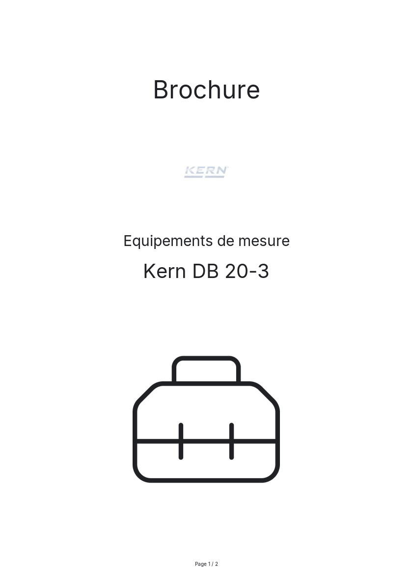 Page n°1 - Brochure Kern DB 20-3