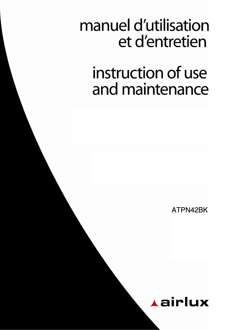Page n°1 - Manuel utilisateur Airlux ATPN42BK