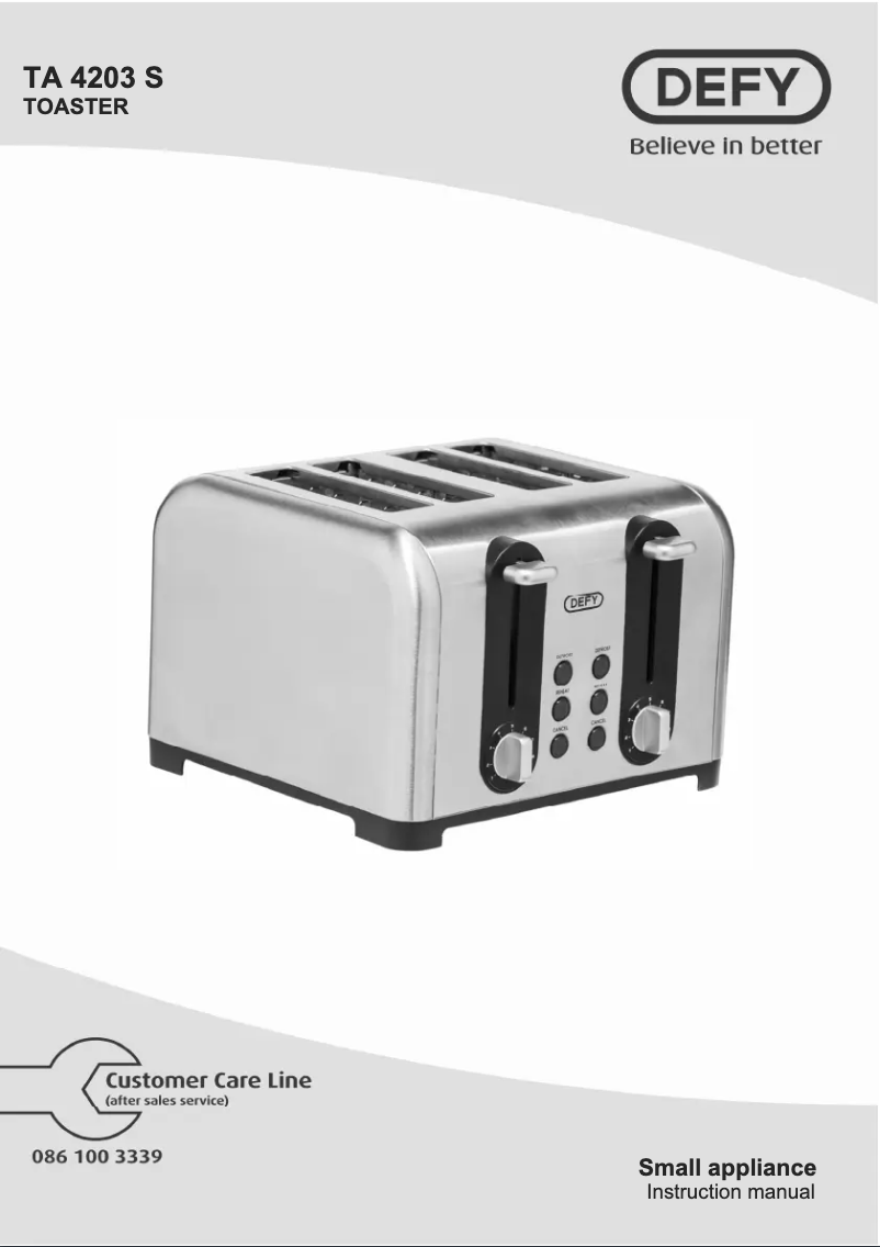 Image de la première page du manuel de l'appareil TA4203S