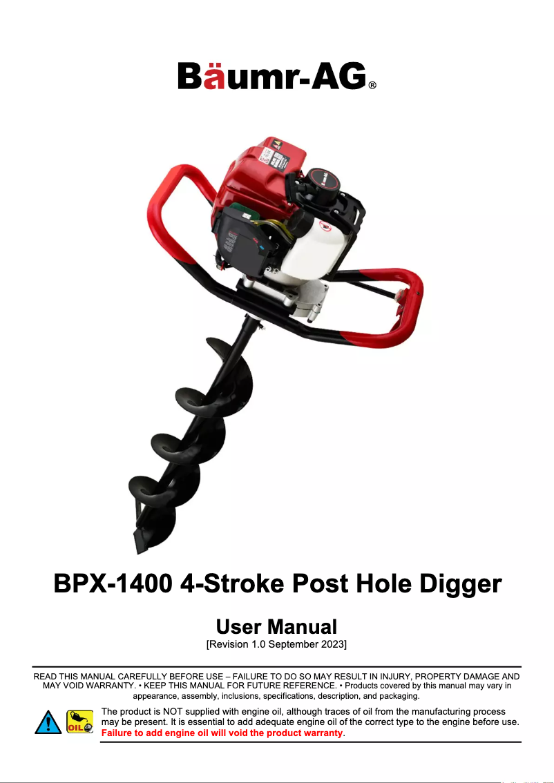 Page 1 de la notice Manuel utilisateur Baumr-AG BPX-1400