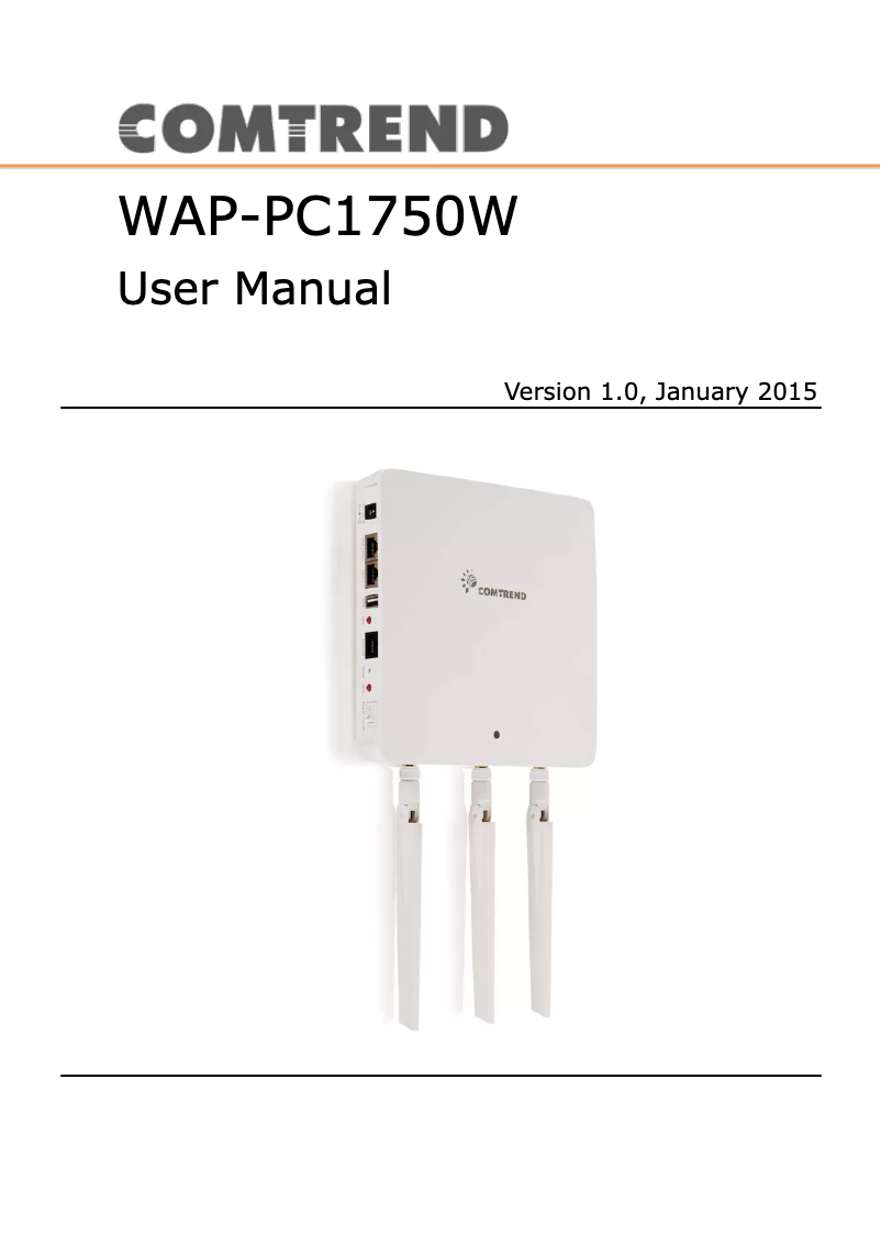 Image de la première page du manuel de l'appareil WAP-PC1750W