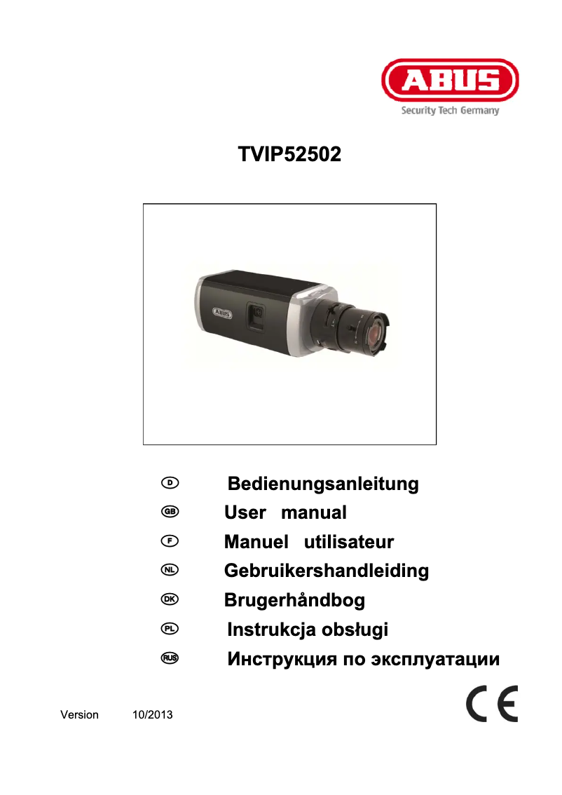 Page n°1 - Manuel utilisateur Abus TVIP52502