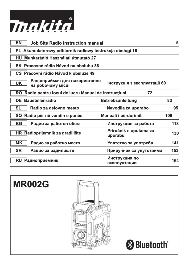 Page 1 de la notice Manuel utilisateur Makita MR002GZ01