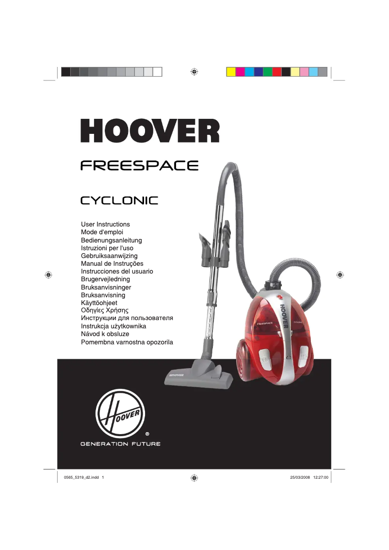 Página 1 del manual Manual de usuario Hoover Freespace Cyclonic TFS 7182