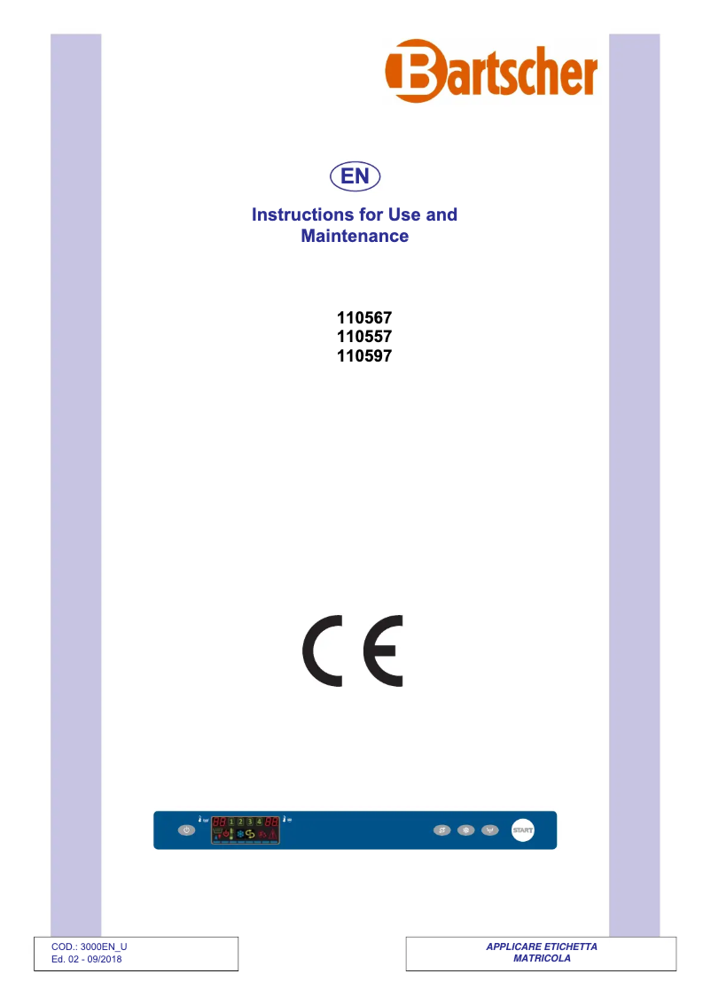 Page n°1 - Manuel utilisateur Bartscher TF517 LPWR