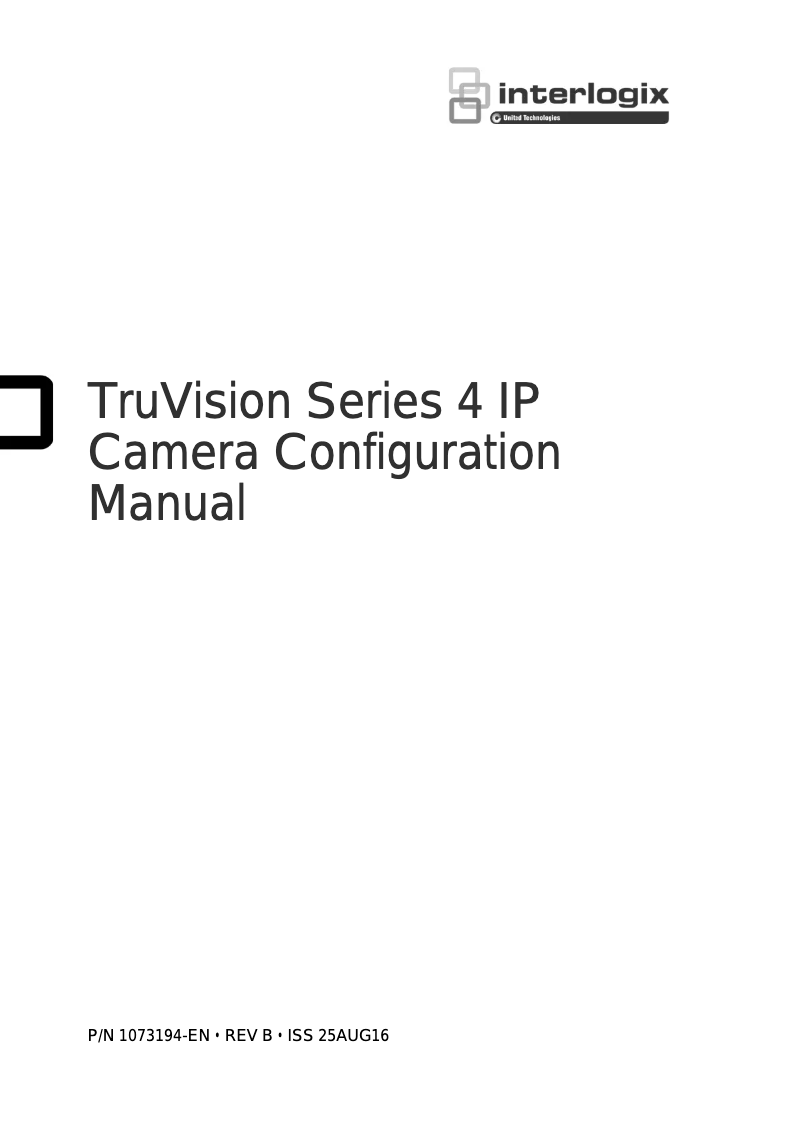 Image de la première page du manuel de l'appareil TruVision TVB-5402