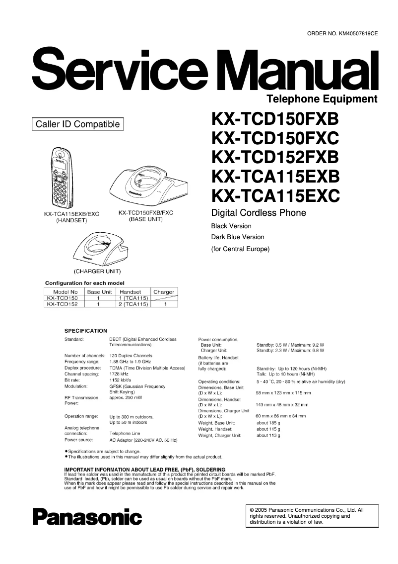 Página 1 del manual Manual de usuario Panasonic KX-TCA115EXC