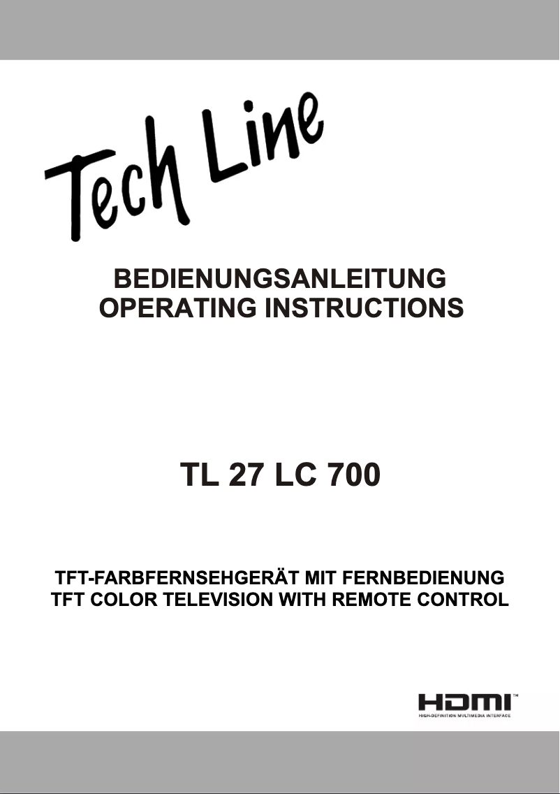 Page 1 de la notice Manuel utilisateur TechLine TL-27LC700