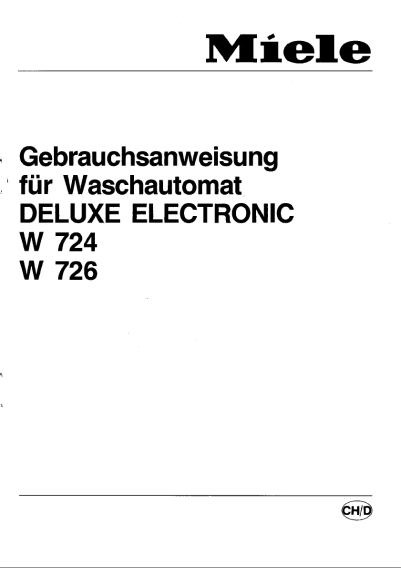 Page 1 de la notice Manuel utilisateur Miele Deluxe Electronic W 726