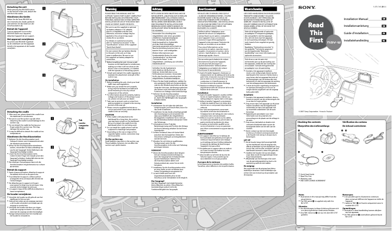 Page 1 de la notice Manuel utilisateur Sony NV-U73TC