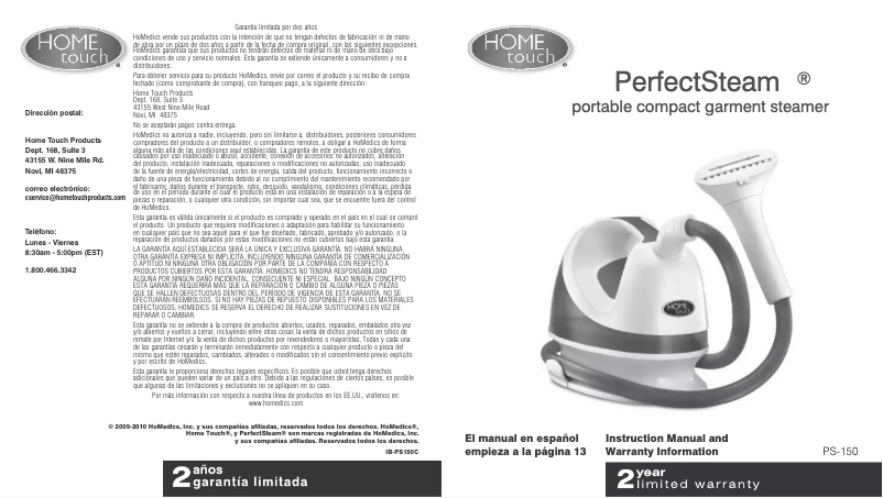 Page 1 de la notice Manuel utilisateur Home Touch PS-150