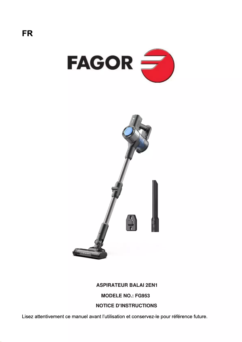 Page 1 de la notice Manuel utilisateur Fagor FG953