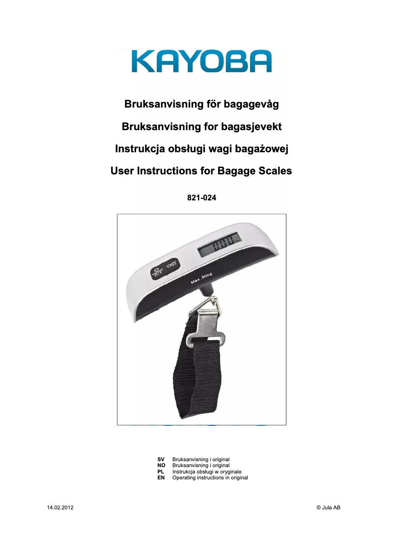 Image de la première page du manuel de l'appareil 821-024