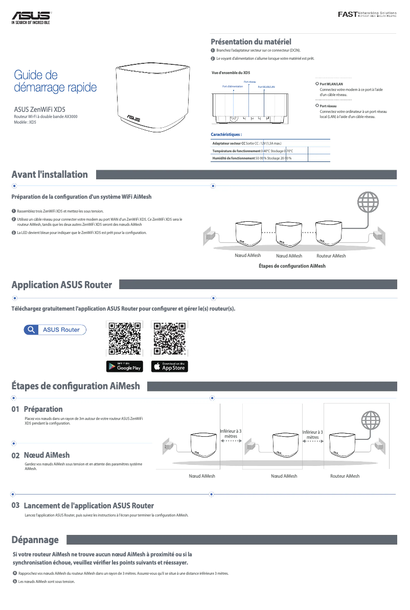Page n°1 - Guide de démarrage rapide Asus ZenWiFi XD5