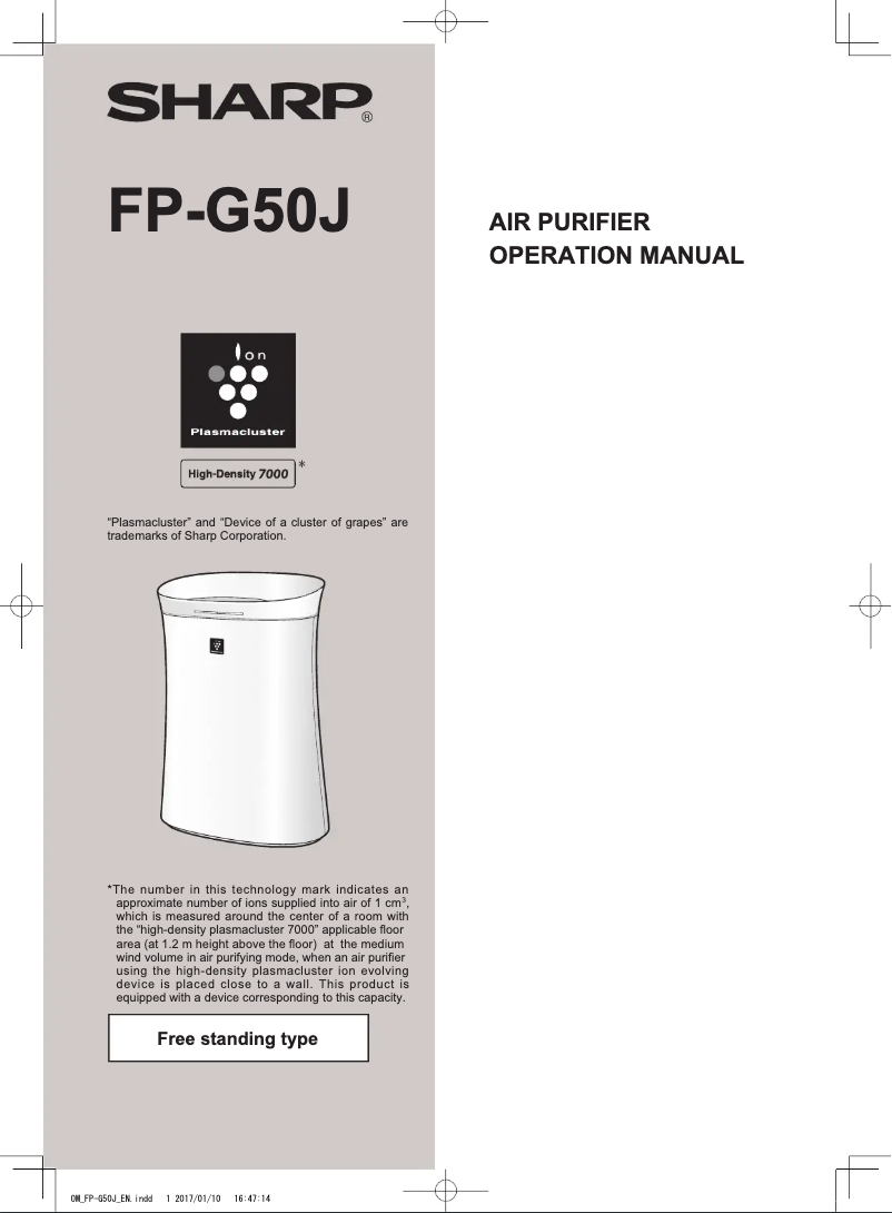 Page 1 de la notice Manuel utilisateur Sharp FP-G50J