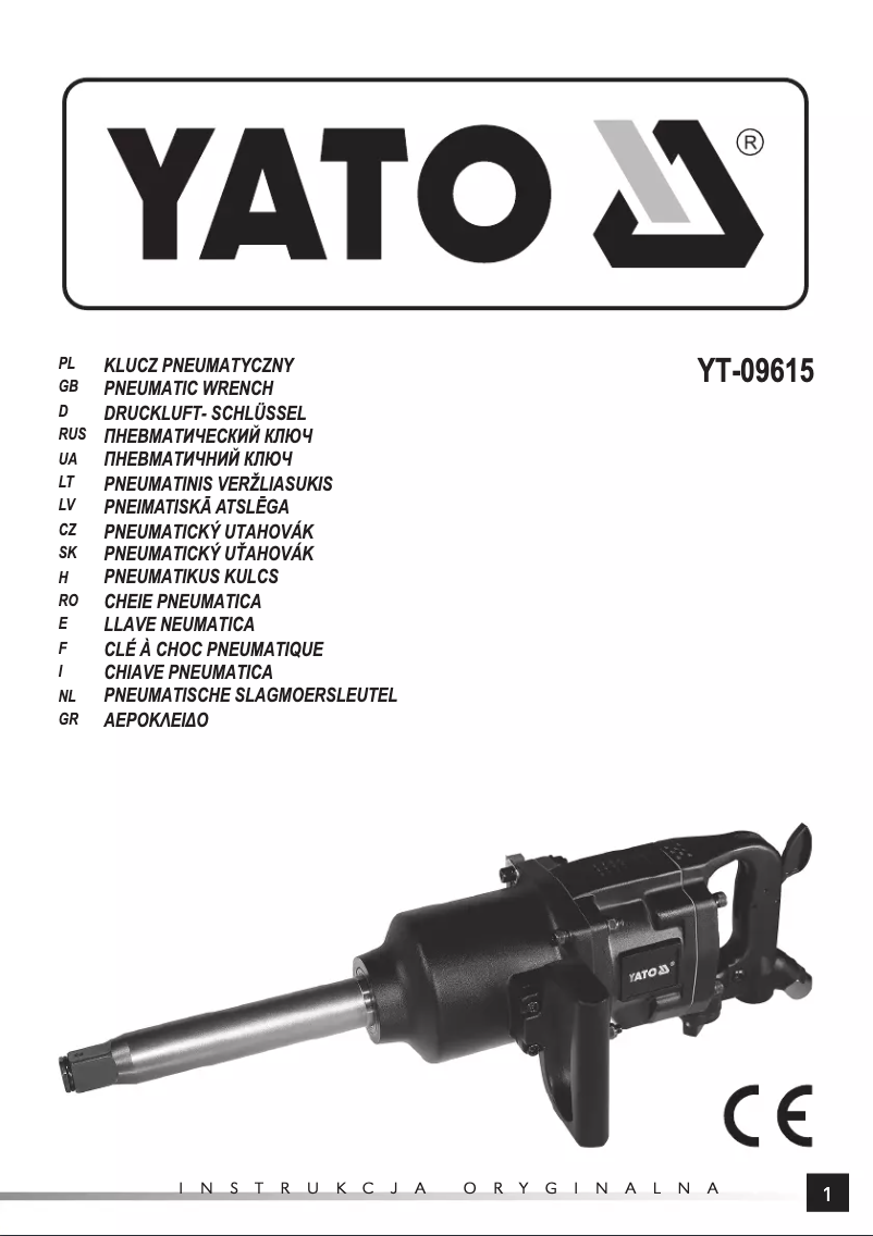 Page n°1 - Manuel utilisateur Yato YT-09615