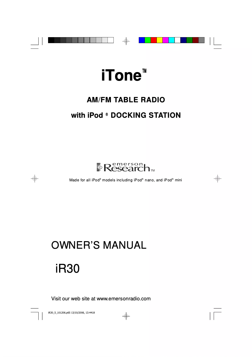 Image de la première page du manuel de l'appareil iR30