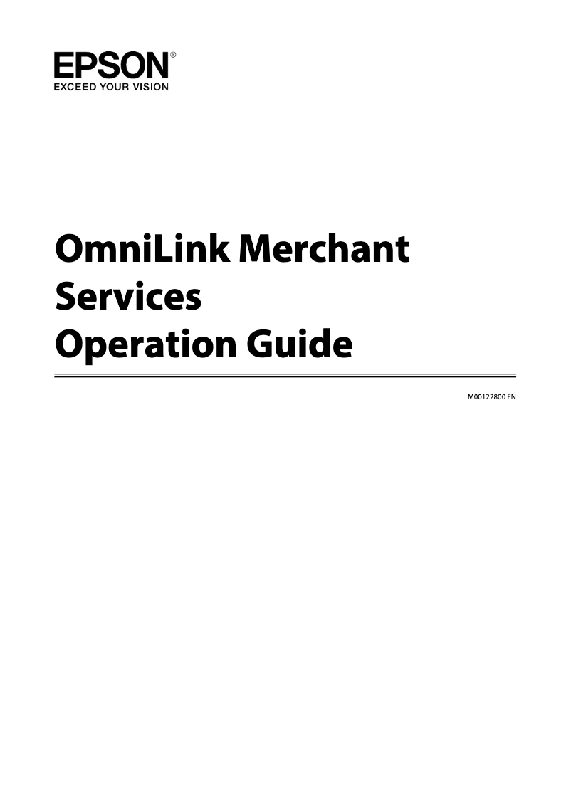 Image de la première page du manuel de l'appareil OmniLink Merchant Services