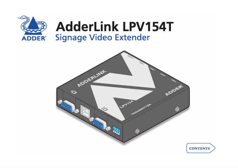 Page n°1 - Manuel utilisateur Adder LPV154T