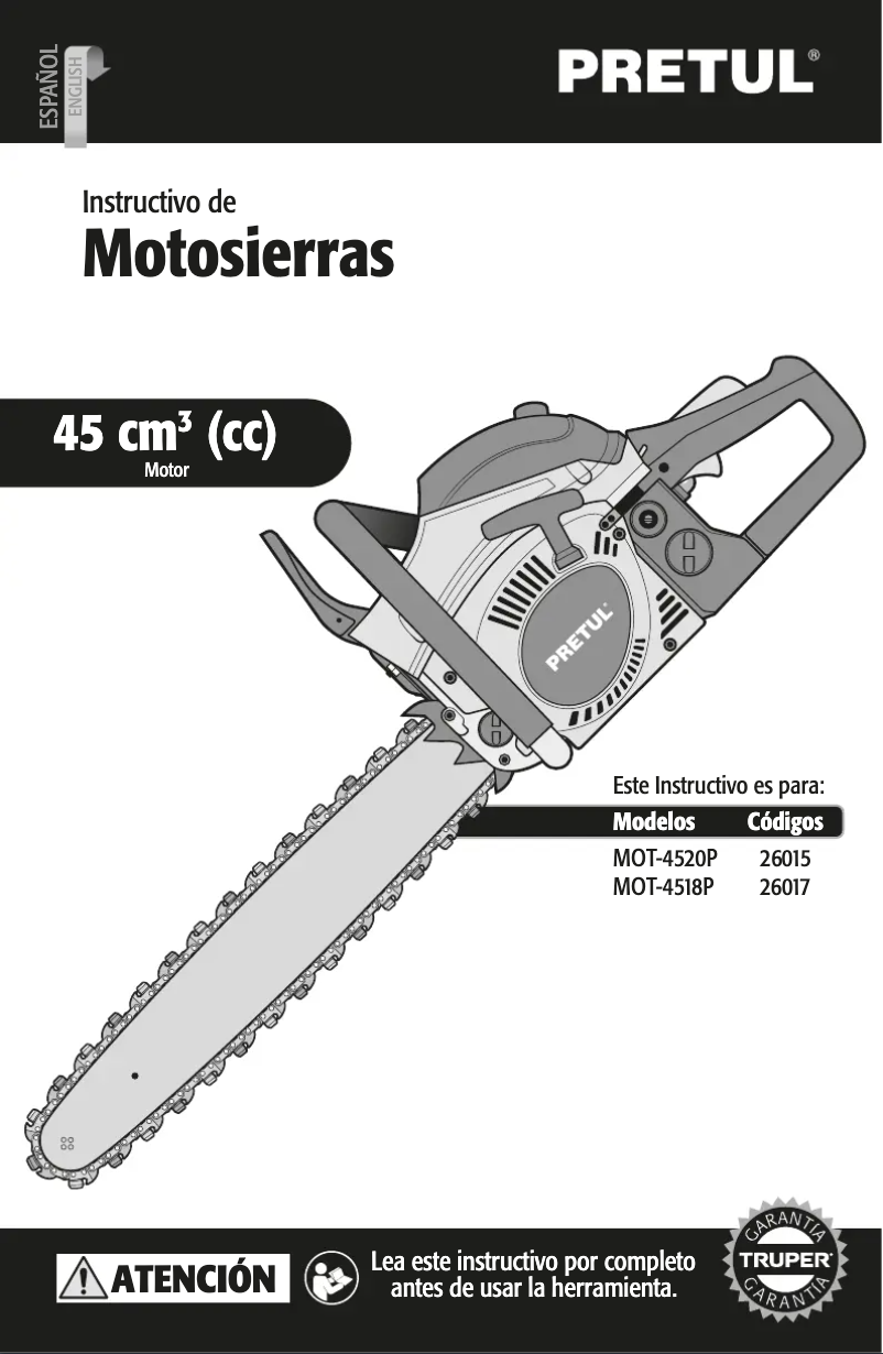 Page 1 de la notice Manuel utilisateur Truper MOT-4518P