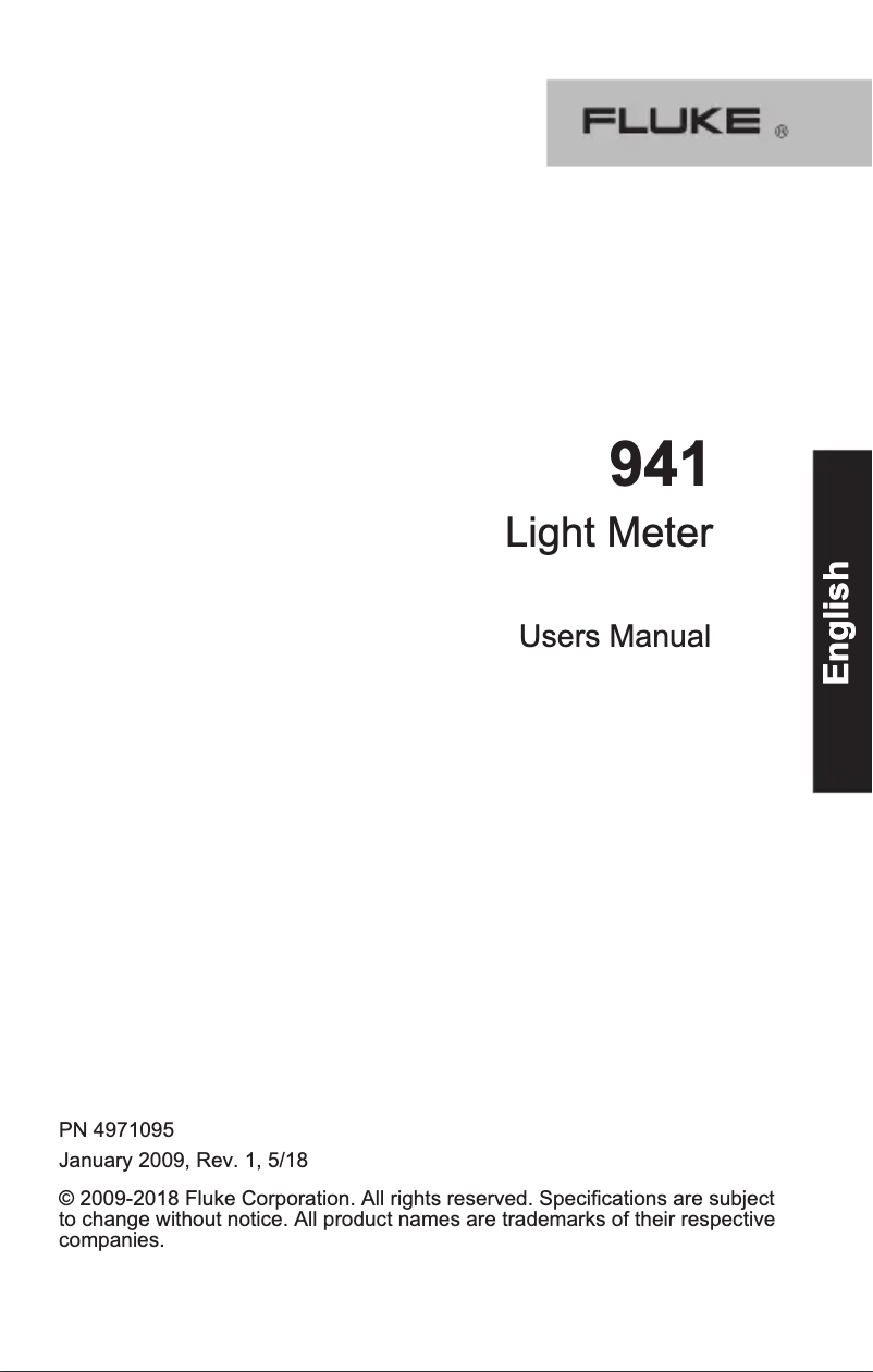 Page 1 de la notice Manuel utilisateur Fluke 941