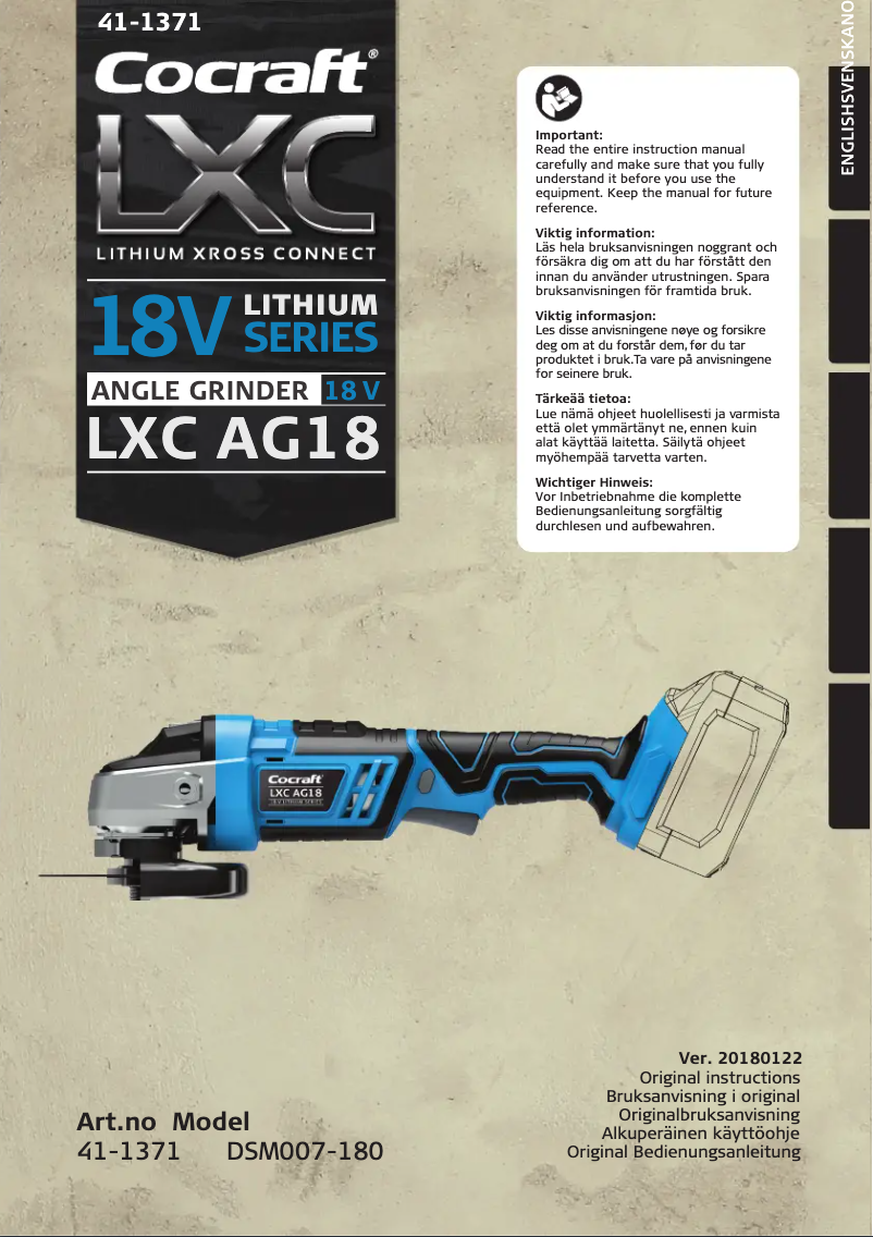 Imagen de la primera página del manual del dispositivo LXC AG18