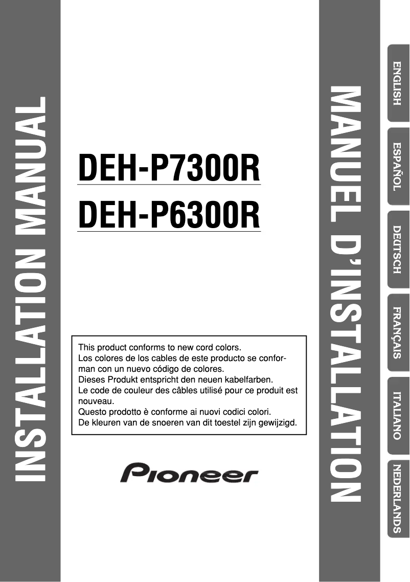 Page n°1 - Manuel utilisateur Pioneer DEH-P6300R