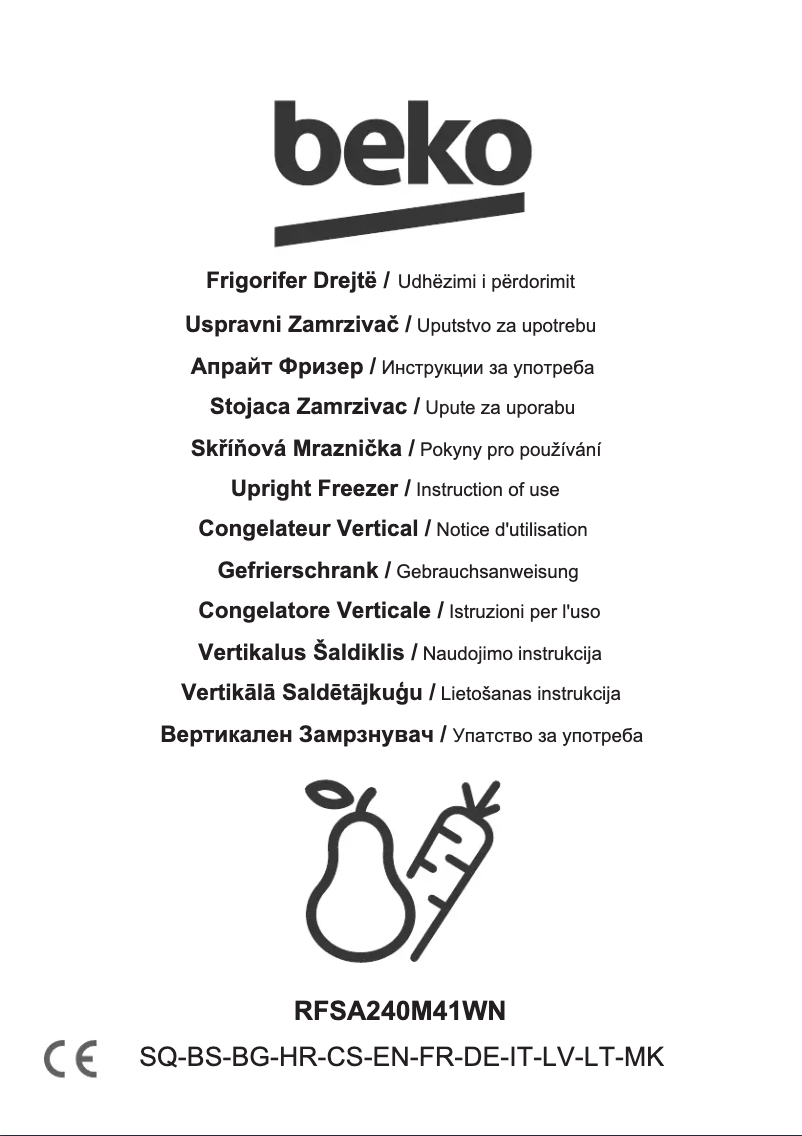 Page 1 de la notice Manuel utilisateur Beko RFSA240M41WN