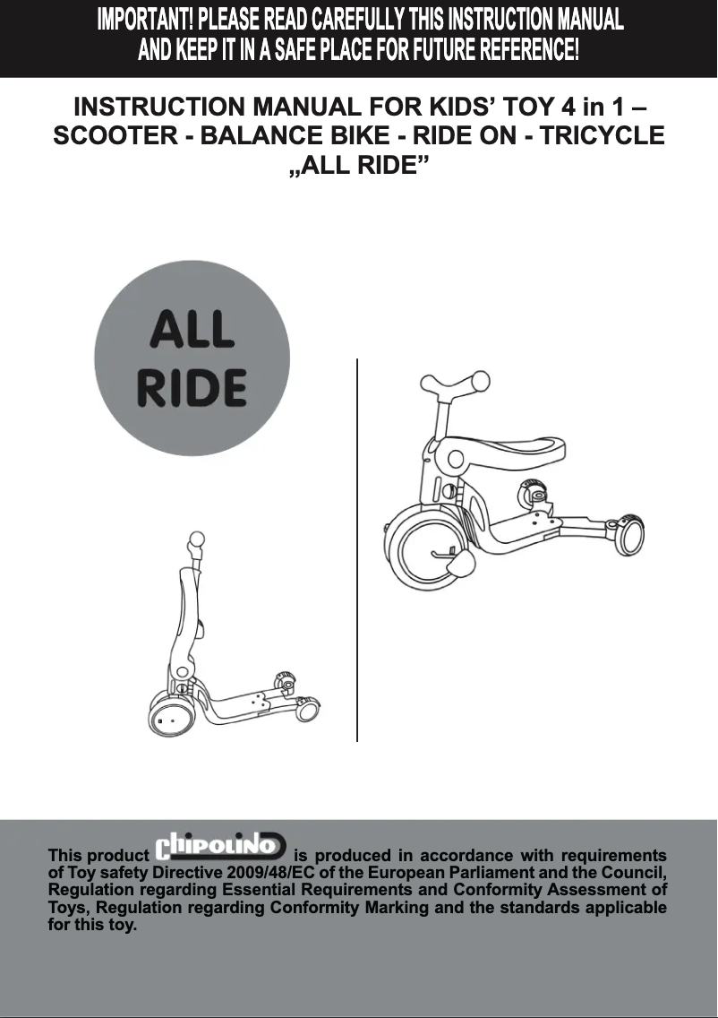 Page 1 de la notice Manuel utilisateur Chipolino 4 in 1 All Ride