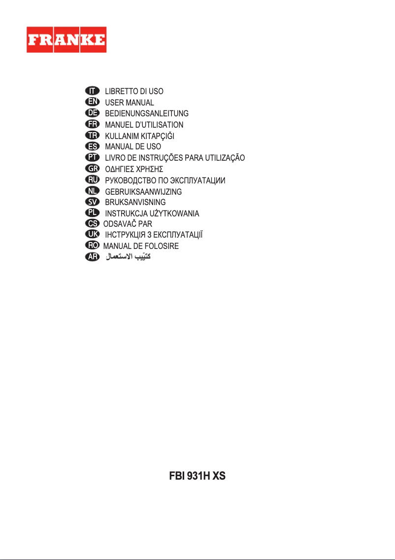 Image de la première page du manuel de l'appareil FBI 931H XS