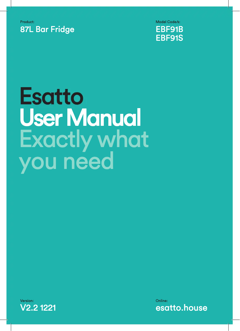 Página 1 del manual Manual de usuario Esatto EBF91B