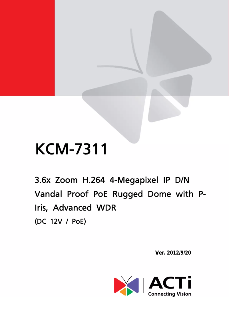 Page n°1 - Manuel utilisateur ACTi KCM-7311