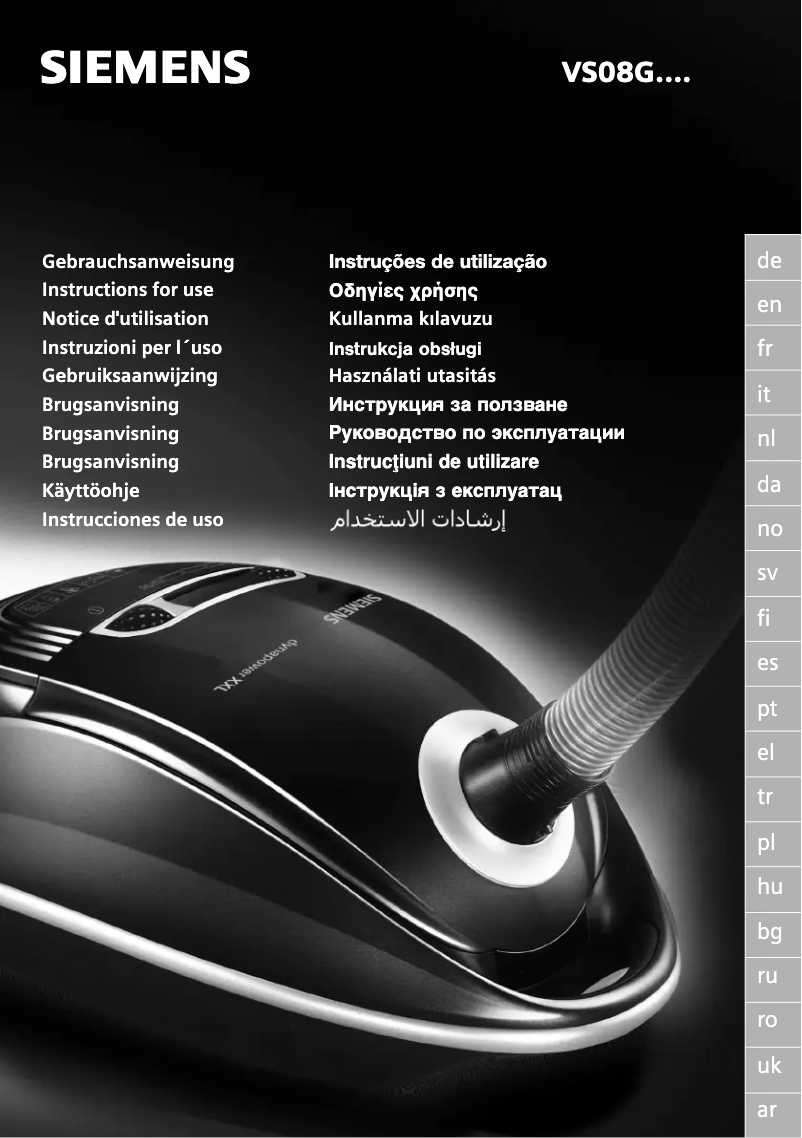 Page 1 de la notice Manuel utilisateur Siemens VS08G2510