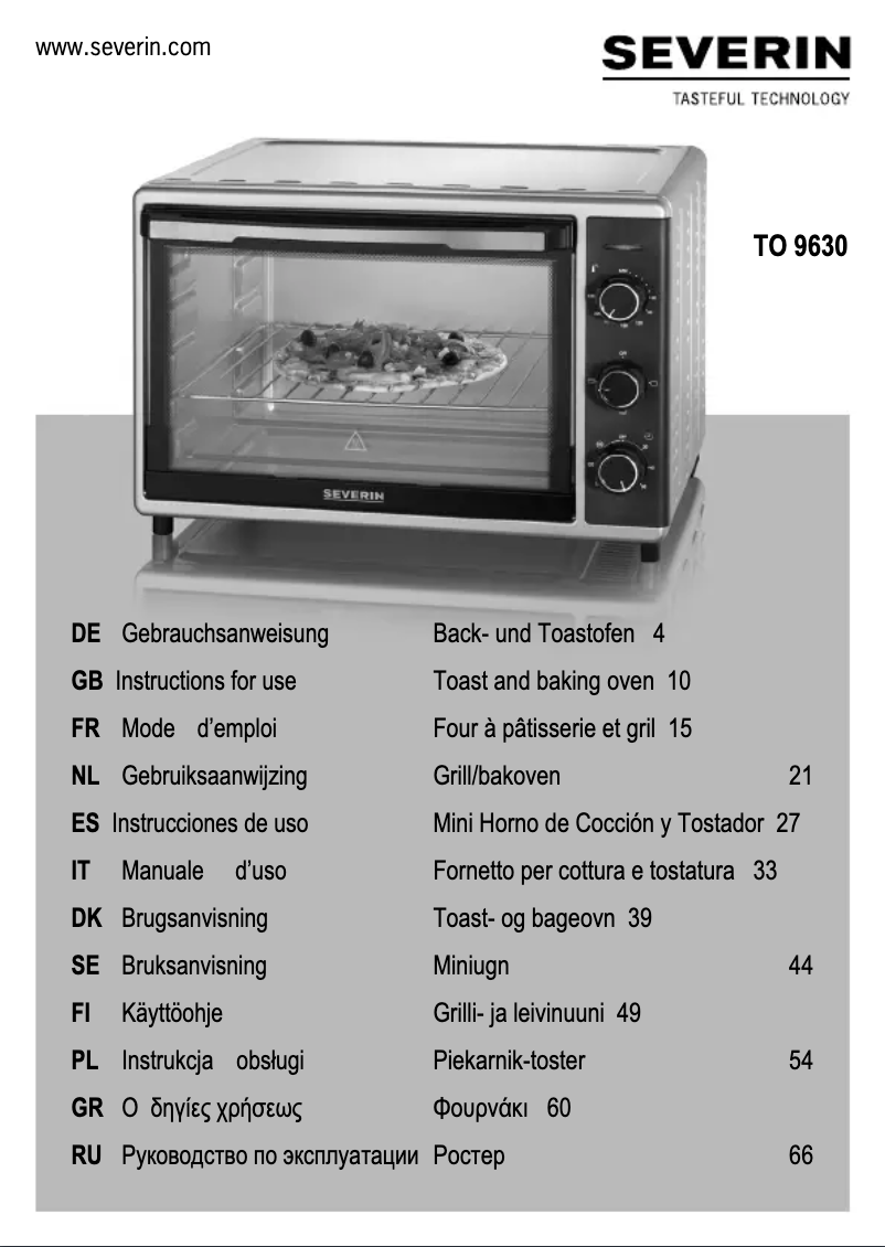 Page n°1 - Manuel utilisateur Severin TO 9630