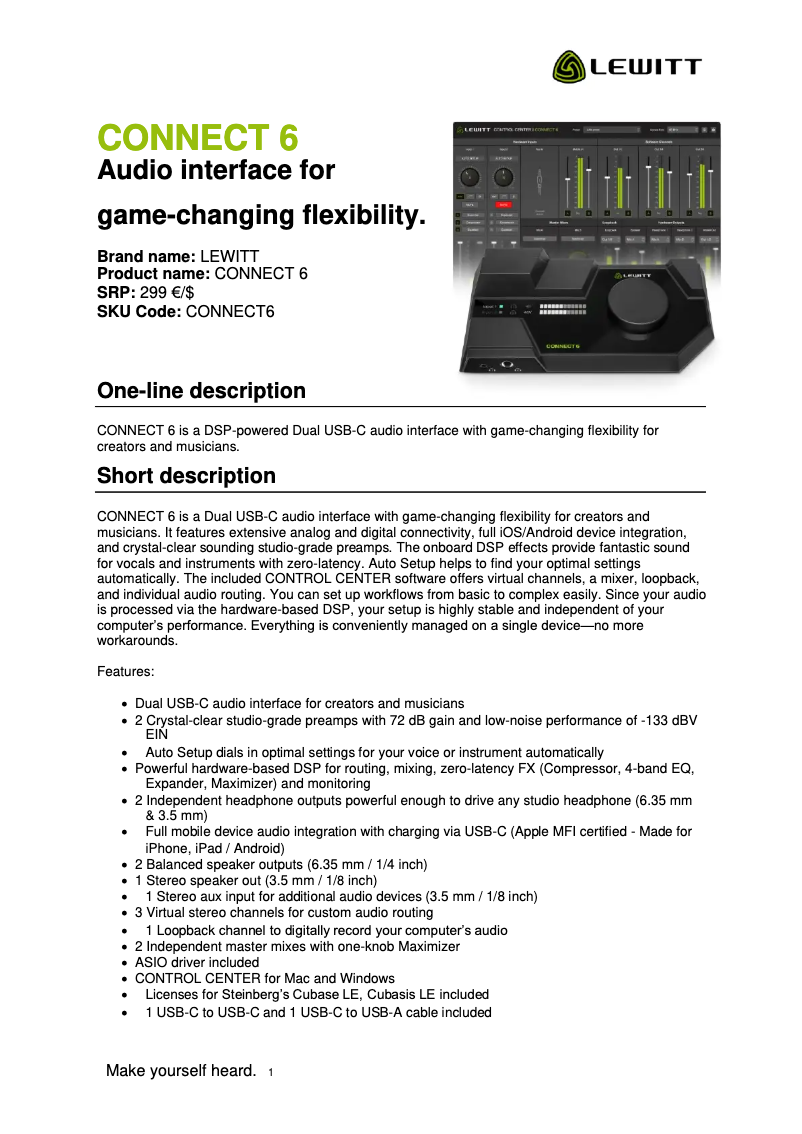 Image de la première page du manuel de l'appareil CONNECT 6