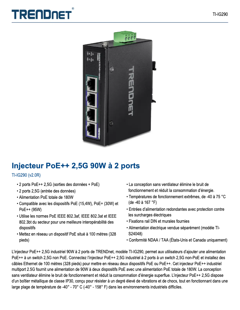 Image de la première page du manuel de l'appareil TI-IG290