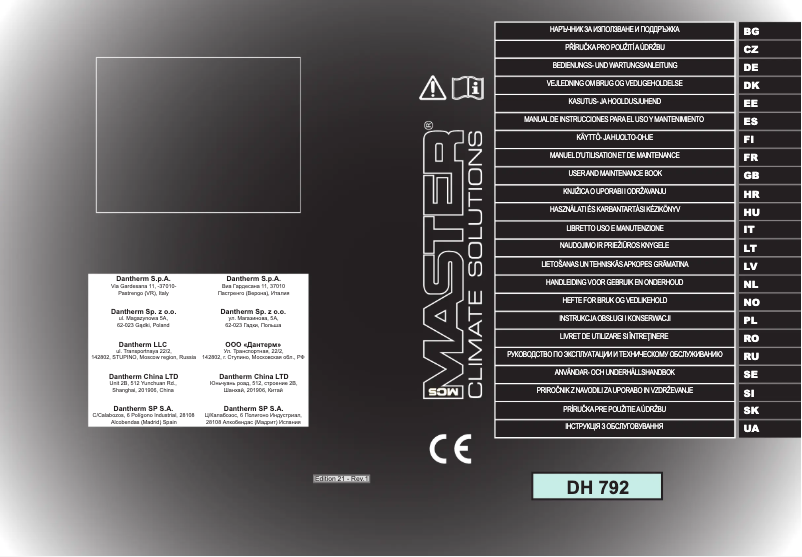 Página 1 del manual Manual de usuario Master DH 792