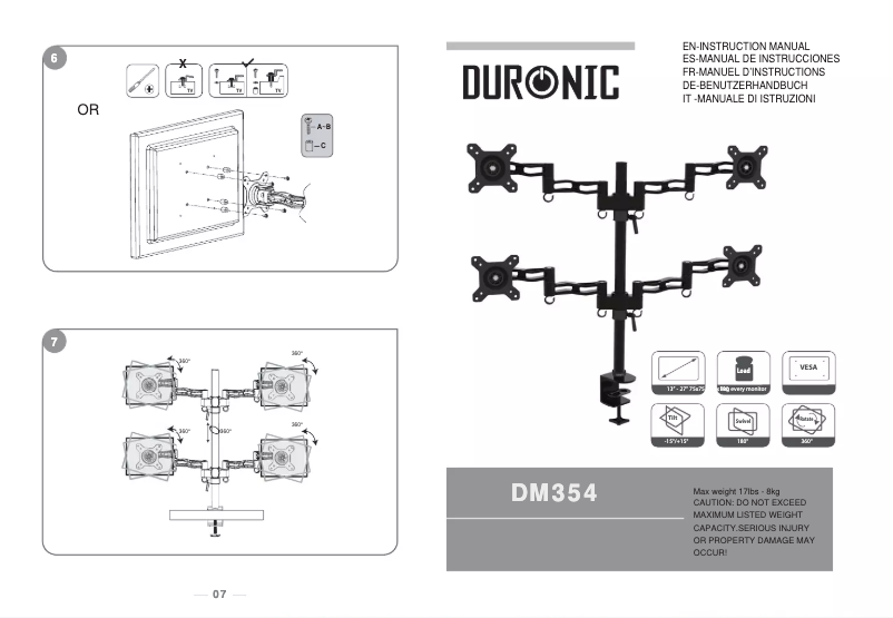 Page 1 de la notice Manuel utilisateur Duronic DM354