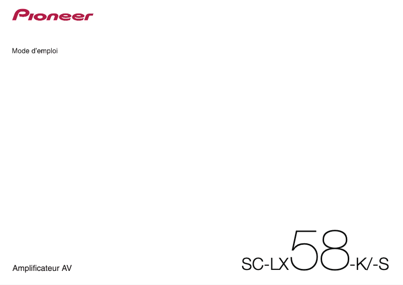 Image de la première page du manuel de l'appareil SC-LX58