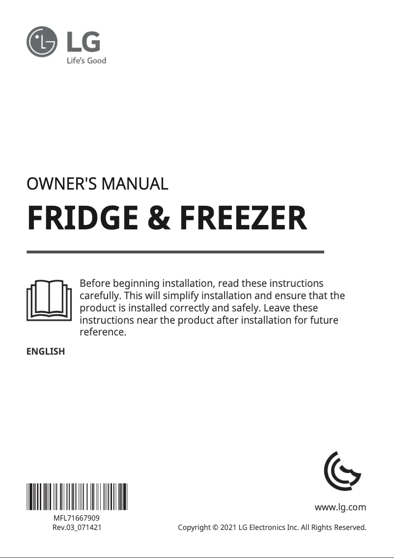 Página 1 del manual Manual de usuario LG GR-X39FMKHL