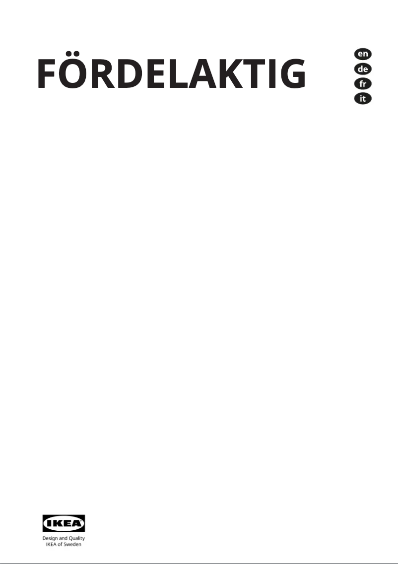 Página 1 del manual Manual de usuario Ikea FÖRDELAKTIG 405.158.65