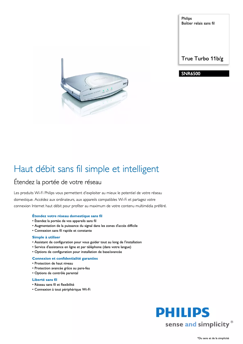 Image de la première page du manuel de l'appareil SNR6500