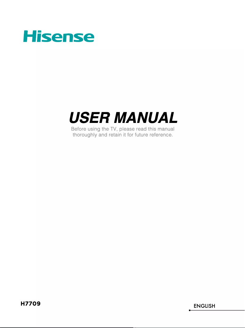Page 1 de la notice Manuel utilisateur Hisense 55H7709