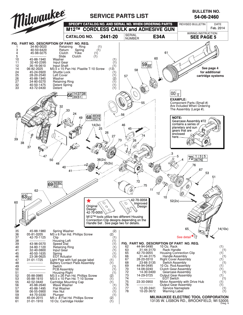 Page n°1 - Manuel utilisateur Milwaukee 2441-20