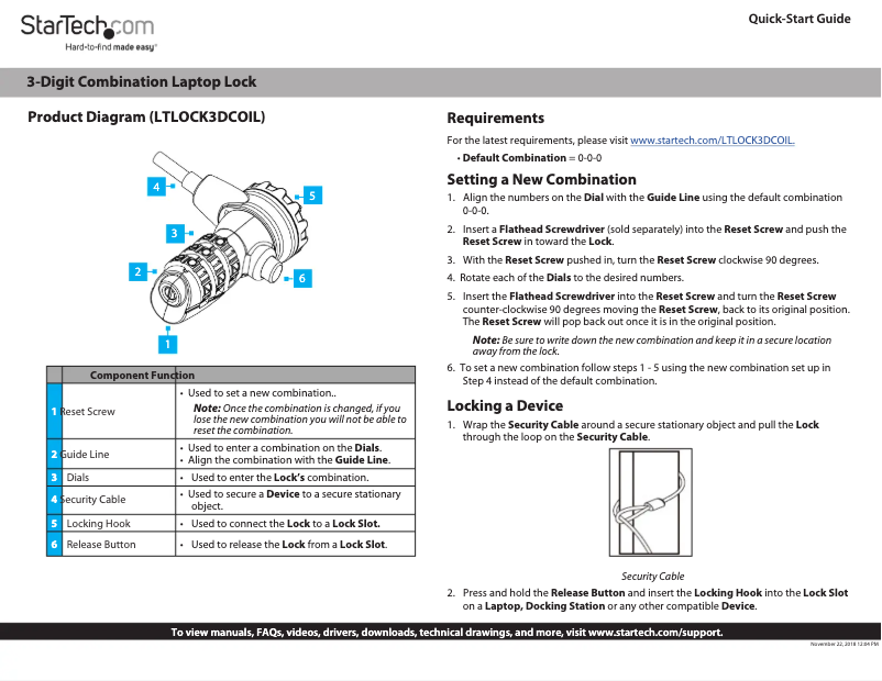 Image de la première page du manuel de l'appareil LTLOCK3DCOIL